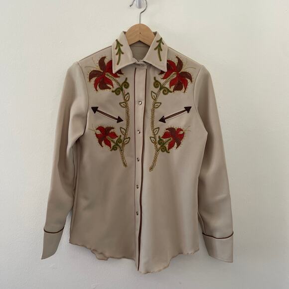 H Bar C Nevada Shirt 32 Vintage California Ranchwear Pearl Snap Rodeo Rockabilly - Picture 11 of 12